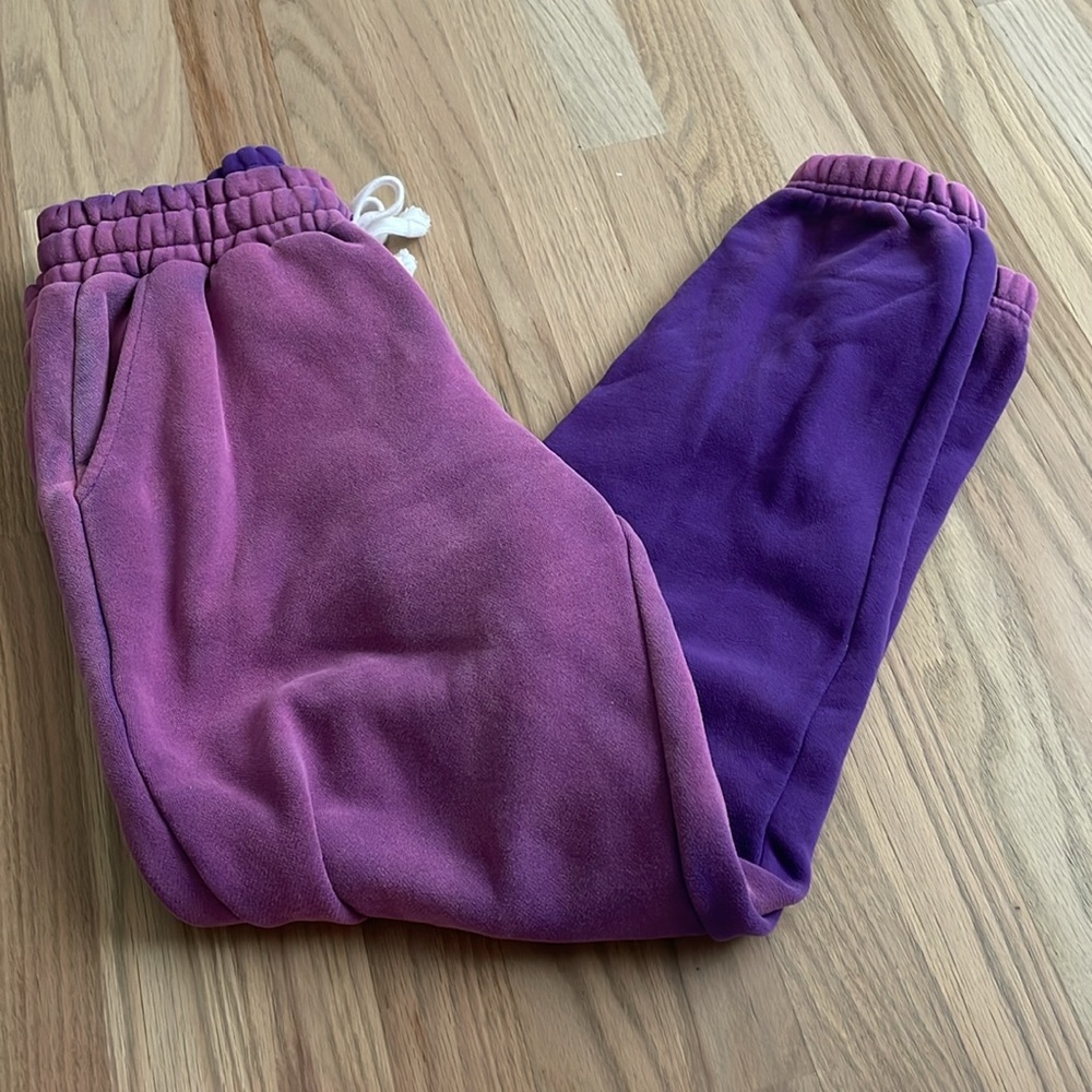 Katie J NYC Junior Girls Purple Joggers Elastic Cuffed Size Small